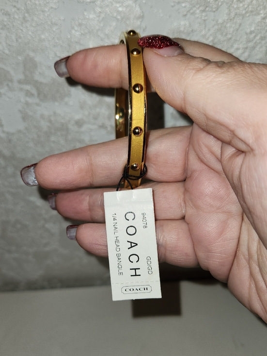 Coach Jewelry - Coach Gold Tone Studded Bangle Bracelet